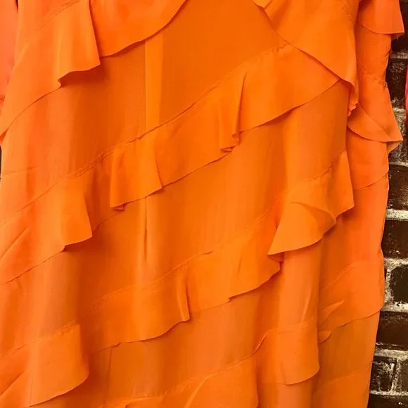 Anewsta Orange Layered Ruffle Maxi Dress - Picture 5 of 15